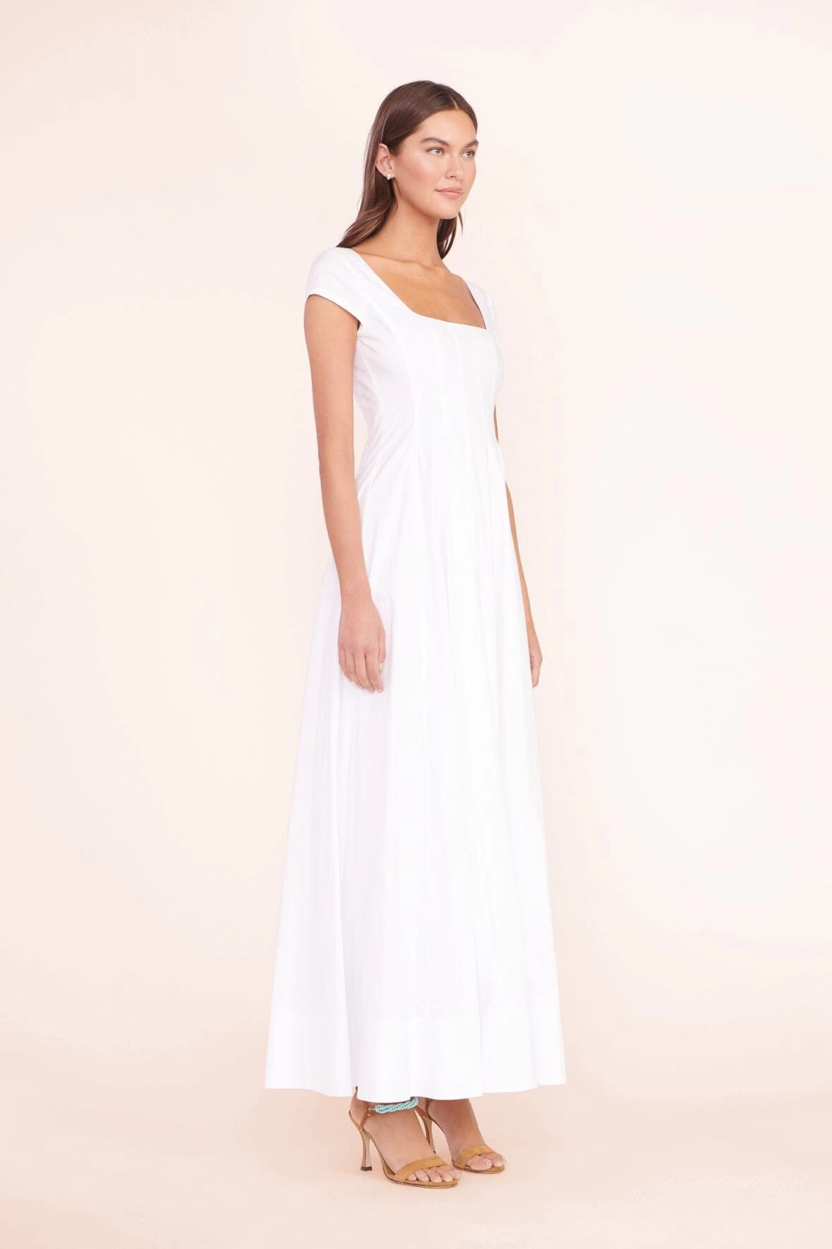 MAXI SHORT SLEEVE WELLS DRESS | WHITE 2 MAXI SHORT SLEEVE WELLS DRESS | WHITE - Image 2