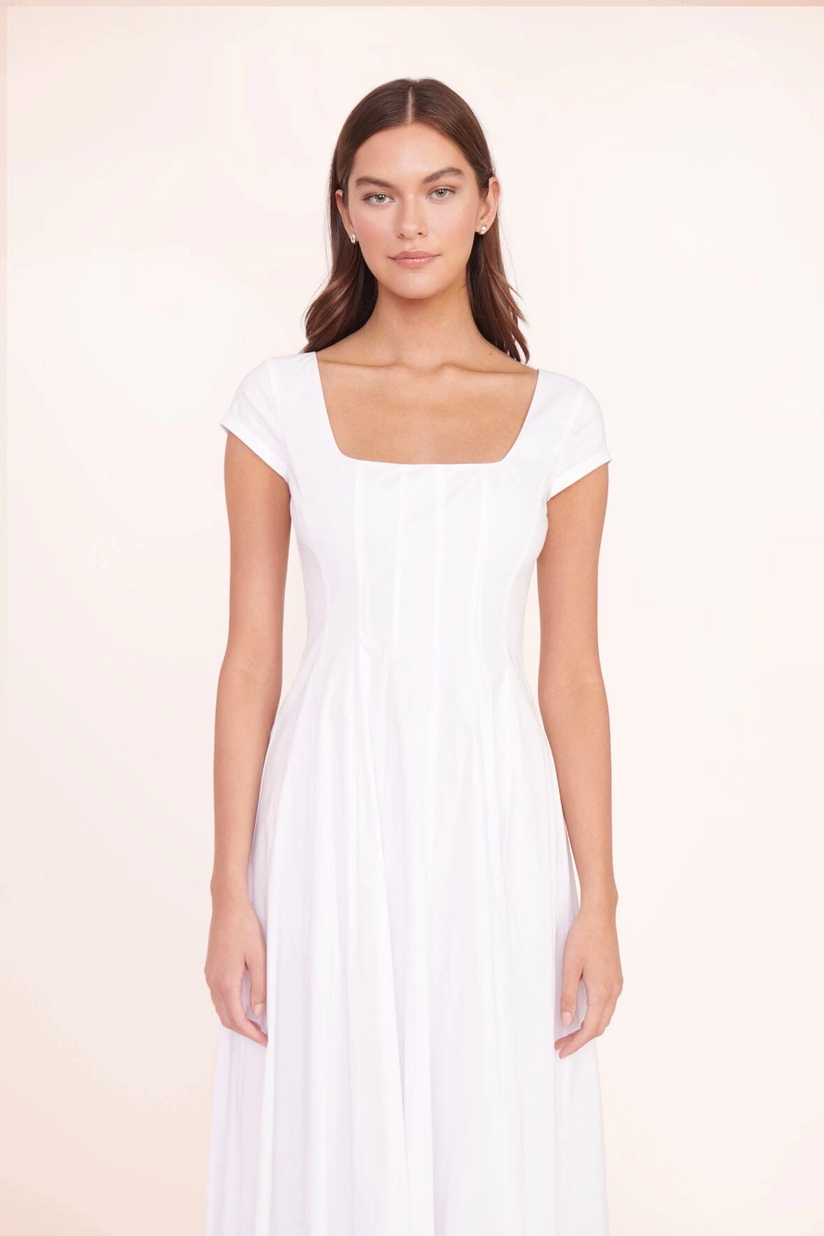 MAXI SHORT SLEEVE WELLS DRESS | WHITE 4 MAXI SHORT SLEEVE WELLS DRESS | WHITE - Image 4