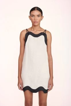 RENATA DRESS | NATURAL BLACK -Staud Outlet Store Renata Dress Natural Black 02742 web