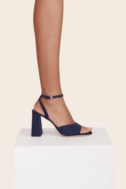 SOLANGE HEEL | NAVY -Staud Outlet Store SOLANGE HEEL NAVY GROSGRAIN 1 web