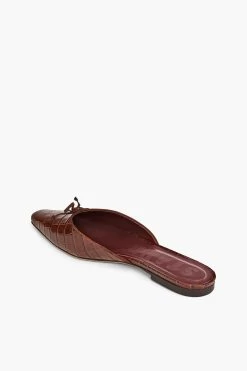 GINA MULE | BROWN CROC EMBOSSED -Staud Outlet Store STAUD GINA BROWN CROC SLIDE 164