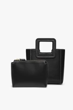 MINI SHIRLEY LEATHER BAG | BLACK -Staud Outlet Store STAUD MINI SHIRLEY BAG BLACK FALL19 2