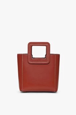MINI SHIRLEY LEATHER BAG | COGNAC -Staud Outlet Store STAUD MINI SHIRLEY BAG COGNAC FALL19 1
