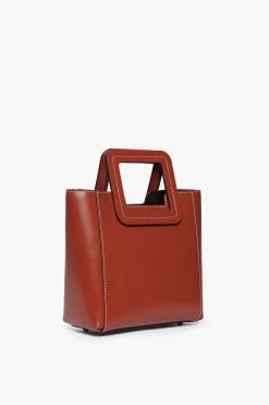 MINI SHIRLEY LEATHER BAG | COGNAC -Staud Outlet Store STAUD MINI SHIRLEY BAG COGNAC FALL19 4