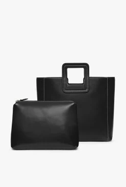SHIRLEY LEATHER BAG | BLACK -Staud Outlet Store STAUD SHIRLEY BAG BLACK FALL19 2