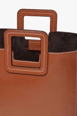 SHIRLEY LEATHER BAG | SADDLE -Staud Outlet Store STAUD SHIRLEY BAG SADDLE FALL19 5