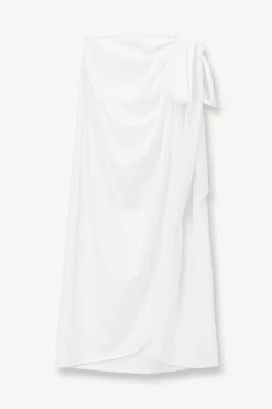 ANGELICA COVERUP SKIRT | WHITE -Staud Outlet Store STAUD ANGELICA WRAP SKIRT WHITE SUPF 23 ECOM 1 1