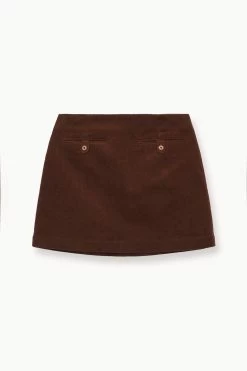 ANNETTE SKIRT | MAHOGANY -Staud Outlet Store STAUD ANNETTE SKIRT MAHOGANY FALL 23 ECOM 1 1
