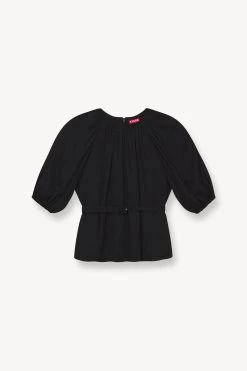 ARLO TOP | BLACK -Staud Outlet Store STAUD ARLO WOVEN TOP BLACK FALL 23 ECOM 1 1