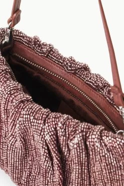 BEADED BEAN BAG | MAHOGANY 9 BEADED BEAN BAG | MAHOGANY -Staud Outlet Store STAUD BEADEDBEAN BAG MAHOGANY FALL 23 ECOM 4