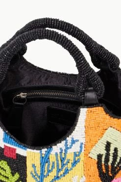 BEADED COTE BAG | CORAL PATCHWORK -Staud Outlet Store STAUD BEADEDCOTE BAG CORALPATCHWORK SUPF 23 ECOM 3