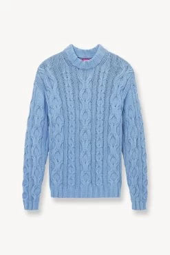 BEEHIVE SWEATER | FRENCH BLUE -Staud Outlet Store STAUD BEEHIVE SWEATER FRENCH BLUE FALL 23 ECOM 1