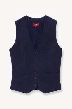 BRETT VEST | NAVY -Staud Outlet Store STAUD BRETT VEST NAVY SUPF 23 ECOM 1