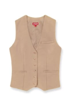 BRETT VEST | CAMEL 10 BRETT VEST | CAMEL -Staud Outlet Store STAUD BRETT VEST NAVY SUPF 23 ECOM 1 2 camel web