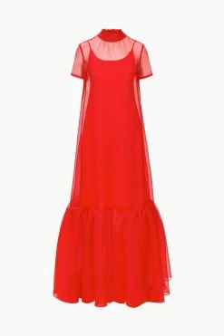 CALLUNA DRESS | RED ROSE -Staud Outlet Store STAUD CALLUNADRESS REDROSE ECOM 1