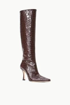 CAMI BOOT | ESPRESSO CROC EMBOSSED -Staud Outlet Store STAUD CAMI BOOT ESPRESSO FALL 23 ECOM 2