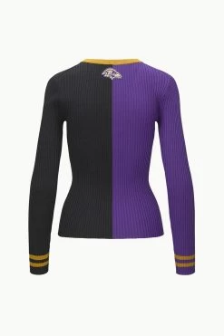 THE STAUD NFL CARGO SWEATER | BALTIMORE RAVENS -Staud Outlet Store STAUD CARGOSWEATERXNFL SWEATER BALTIMORERAVENS FANATICS 23 ECOM 2