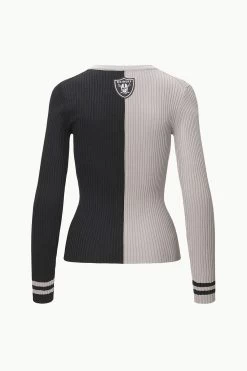 THE STAUD NFL CARGO SWEATER | LAS VEGAS RAIDERS -Staud Outlet Store STAUD CARGOSWEATERXNFL SWEATER LASVEGASRAIDERS FANATICS 23 ECOM 2