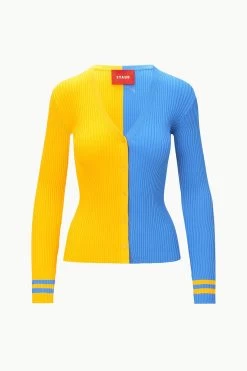 THE STAUD NFL CARGO SWEATER | LOS ANGELES CHARGERS -Staud Outlet Store STAUD CARGOSWEATERXNFL SWEATER LOSANGELESCHARGERS FANATICS 23 ECOM 1