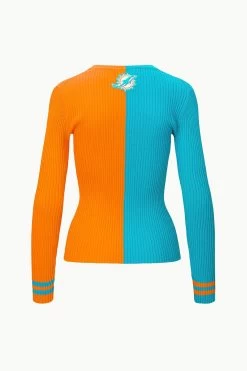 THE STAUD NFL CARGO SWEATER | MIAMI DOLPHINS -Staud Outlet Store STAUD CARGOSWEATERXNFL SWEATER MIAMIDOLPHINS FANATICS 23 ECOM 2