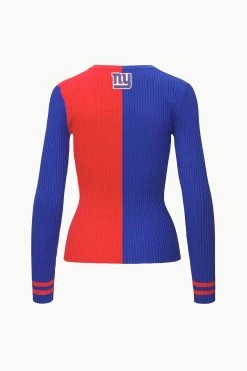 THE STAUD NFL CARGO SWEATER | NEW YORK GIANTS -Staud Outlet Store STAUD CARGOSWEATERXNFL SWEATER NEWYORKGIANTS FANATICS 23 ECOM 2