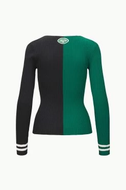 THE STAUD NFL CARGO SWEATER | NEW YORK JETS -Staud Outlet Store STAUD CARGOSWEATERXNFL SWEATER NEWYORKJETS FANATICS 23 ECOM 2