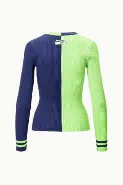 THE STAUD NFL CARGO SWEATER | SEATTLE SEAHAWKS -Staud Outlet Store STAUD CARGOSWEATERXNFL SWEATER SEATTLESEAHAWKS FANATICS 23 ECOM 2
