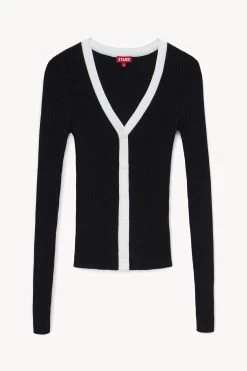 CARGO SWEATER | BLACK -Staud Outlet Store STAUD CARGO SWEATER BLACK WHITE SPRING 23 ECOM 1