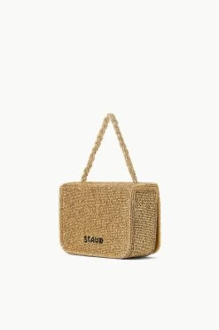 CARMEN BEADED BOX BAG | GOLD -Staud Outlet Store STAUD CARMENBEADEDBOXBAG GOLD ECOM 2