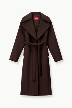 CARVER COAT | DARK CHOCOLATE -Staud Outlet Store STAUD CARVER COAT DARKCHOCOLATE FALL 23 ECOM 1