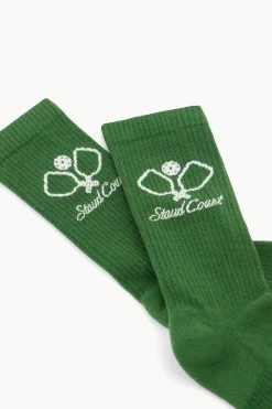 PICKLEBALL SOCKS | COURT GREEN -Staud Outlet Store STAUD COURT SOCKS GREEN SUPF 23 ECOM 2