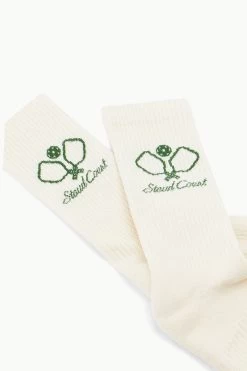 PICKLEBALL SOCKS | IVORY -Staud Outlet Store STAUD COURT SOCKS IVORY SUPF 23 ECOM 2