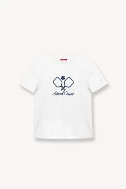 BACKHAND TOP | WHITE -Staud Outlet Store STAUD COURT TEE WHITE SUPF 23 ECOM 1