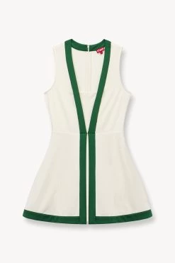 CROSS-COURT DRESS | IVORY COURT GREEN -Staud Outlet Store STAUD CROSS COURT DRESS IVORY GREEN SUPF 23 ECOM 1