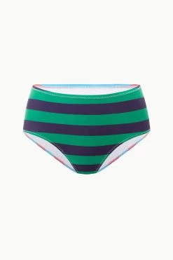 DEVON HIGH RISE BIKINI BOTTOM | CABANA STRIPE MULTI -Staud Outlet Store STAUD DEVON HI RISE BIKINI BOTTOM CABM SUPF 23 ECOM 1