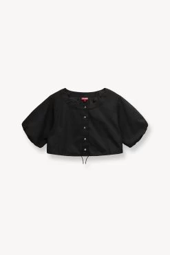 ELLINGTON TOP | BLACK -Staud Outlet Store STAUD ELLINGTON TOP BLACK SUPF 23 ECOM 1 2