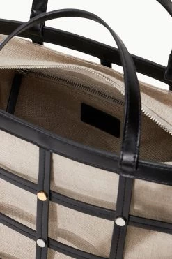 EMMA TOTE | BLACK NATURAL -Staud Outlet Store STAUD EMMATOTE BAG BLACKNATURAL SUPF 23 ECOM 4