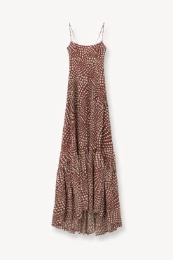 FLORENCE DRESS | CLOVE WAVY DOT 10 FLORENCE DRESS | CLOVE WAVY DOT -Staud Outlet Store STAUD FLORENCE DRESS CLOVE WAVY DOTS SUPF 23 ECOM 1