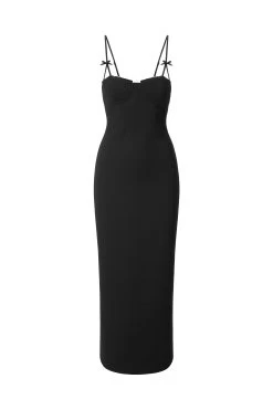 GEORGINA DRESS | BLACK -Staud Outlet Store STAUD GEORGINADRESS BLACK ECOM 1