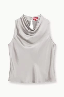 GESTURE TOP | SILVER 10 GESTURE TOP | SILVER -Staud Outlet Store STAUD GESTURE WOVENTOP SILVER FALL 23 ECOM 1
