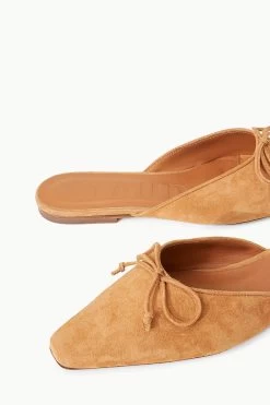 GINA MULE | CASHEW SUEDE -Staud Outlet Store STAUD GINA MULE CASHEW SPRING 23 ECOM 4