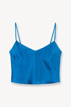 GRACIE TOP | ISLAND BLUE -Staud Outlet Store STAUD GRACIE TOP ISLAND BLUE SUPF 23 ECOM 1