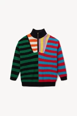 HAMPTON SWEATER | CABANA STRIPE MULTI -Staud Outlet Store STAUD HAMPTON SWEATER CABANASTRIPEMULTI HOLIDAY 22 ECOM 1