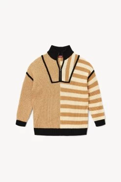 HAMPTON SWEATER | SAHARA STRIPE 10 HAMPTON SWEATER | SAHARA STRIPE -Staud Outlet Store STAUD HAMPTON SWEATER SAHARASTRIPE FALL 22 ECOM 1