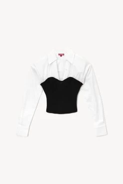 HAZEL TOP | BLACK WHITE -Staud Outlet Store STAUD HAZEL TOP BLACKWHITE FALL 22 ECOM 1