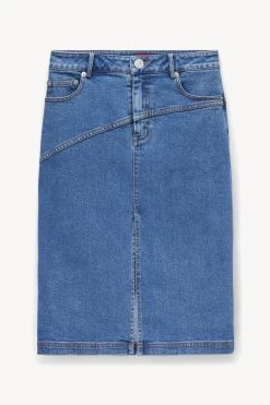 HUDSON SKIRT | MEDIUM WASH -Staud Outlet Store STAUD HUDSON SKIRT MEDIUM WASH HOLIDAY 22 ECOM 1