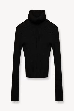JACE TOP | BLACK -Staud Outlet Store STAUD JACE SWEATER BLACK FALL 23 ECOM 1 1