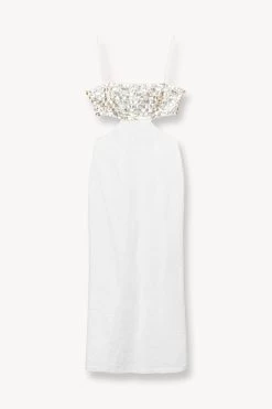 JADA DRESS | WHITE 10 JADA DRESS | WHITE -Staud Outlet Store STAUD JADA DRESS WHITE SUPF 23 ECOM 1 1
