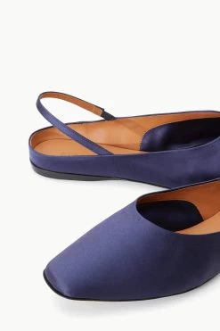 JANINE MULE | NAVY SATIN -Staud Outlet Store STAUD JANINE MULE NAVYSATIN SPRING 23 ECOM 4