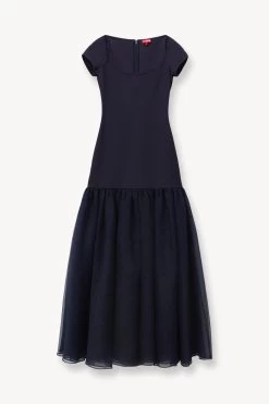 JOSEPH DRESS | NAVY -Staud Outlet Store STAUD JOSEPH DRESS NAVY SUPF 23 ECOM 1